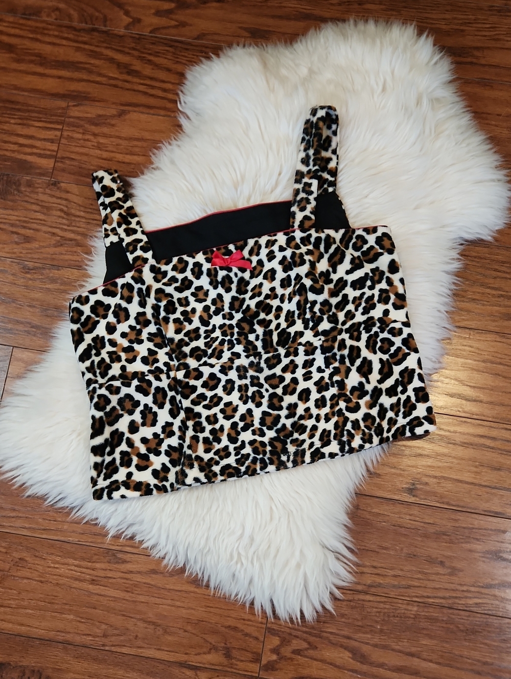 Vintage Paper Doll Productions Rockabilly Leopard Print Crop Tank Top